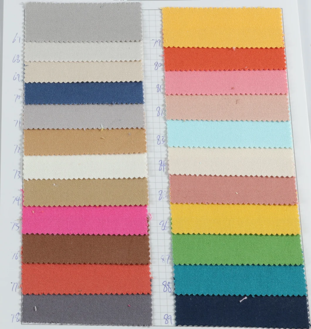 Fashion Stock 100 Cotton Plain Canvas Design Dyed Fabric for Garment Fabrics